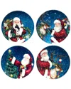 Certified International Santa's Secret Set Of 4 Dessert Plates