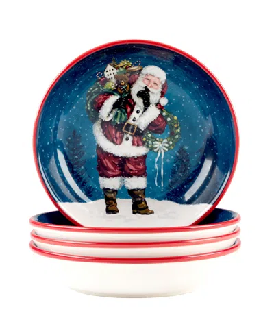 Certified International Santa's Secret Soup Bowls, Set Of 4 In Multi