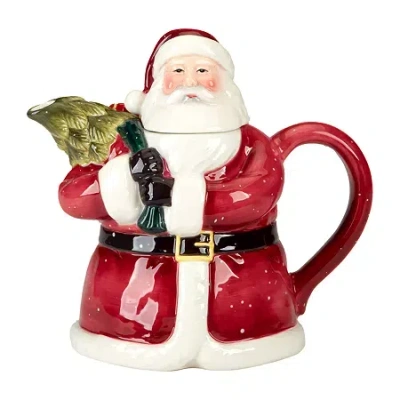 Certified International Santa's Secret Teapot In Blue