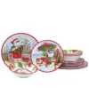 Certified International Santa's Wish Melamine 12 Pc. Dinnerware Set, Service For 4