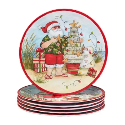 Certified International Santa's Wish 6-pc. Melamine Dinner Plate In Multi