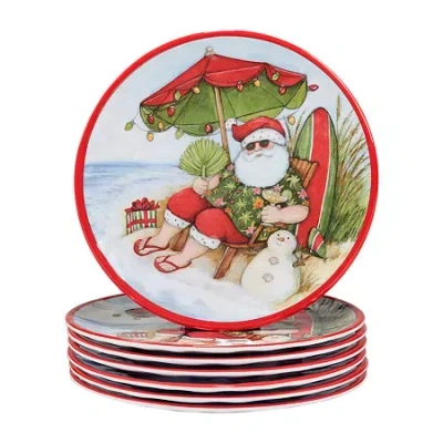 Certified International Santa's Wish 6-pc. Melamine Salad Plate In Multi