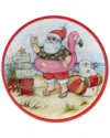 Certified International Santa's Wish Melamine Canape Plates (set Of 12)