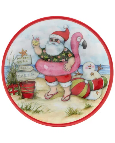 Certified International Santa's Wish Melamine Canape Plates (set Of 12)