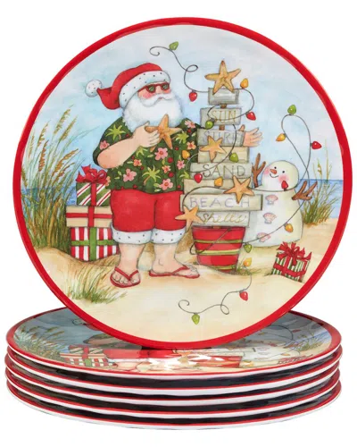 Certified International Santa's Wish Melamine Dinner Plates (set Of 6)
