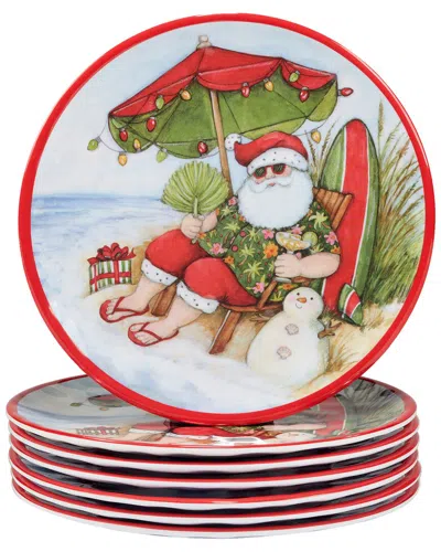 Certified International Santa's Wish Melamine Salad Plates (set Of 6)