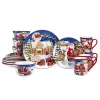 Certified International Santa's Workshop 16pc Dinnerware Set In Multi