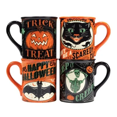 Certified International Scaredy Cat Mug Set In Multicolored