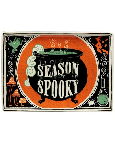 Certified International Scaredy Cat Rectangular Platter In Multicolor