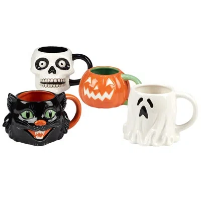 Certified International Scaredy Cat Set Of 4 3-d Mug 22 Oz. Assorted In Multicolored