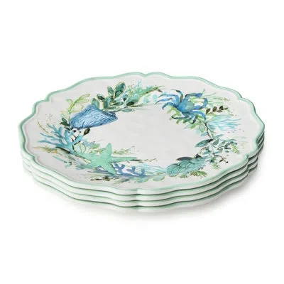 Certified International Sea Glass Melamine Set Of 4 Dinner Plates In Multi
