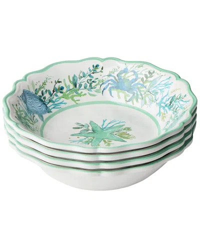 Certified International Sea Glass Melamine Set Of 4 All Purpose Bowls In Multi