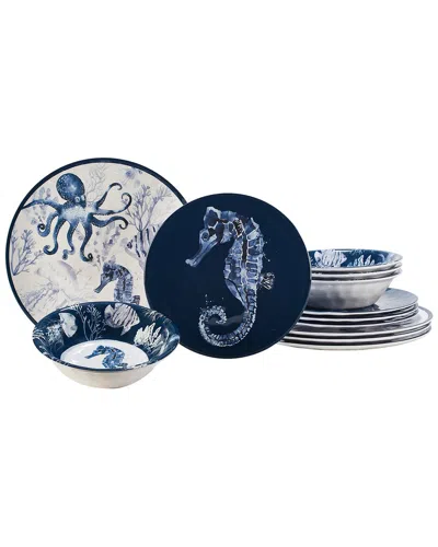 Certified International Sea Life Melamine 12 Pc Dinnerware Set In Neutral