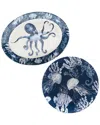 Certified International Sea Life Melamine 2pc Platter Set