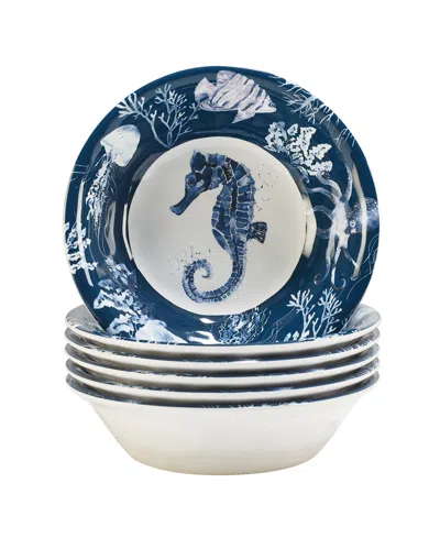 Certified International Sea Life Set Of 6 All Purpose Bowl 7.5" X 2", Service For 6 In Miscellaneous