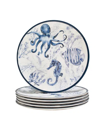 Certified International Sea Life Set Of 6 Dinner Plate 11", Service For 6 In Miscellaneous