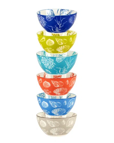 Certified International Seaside Set Of 6 All Purpose Bowls In Multi