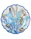 Certified International Set Of 4 Blue Lagoon Melamine Dinner Plates