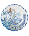 Certified International Set Of 4 Blue Lagoon Melamine Salad Plates