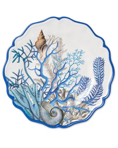 Certified International Set Of 4 Blue Lagoon Melamine Salad Plates