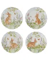 Certified International Set Of 4 Easter Meadow Dessert Plates