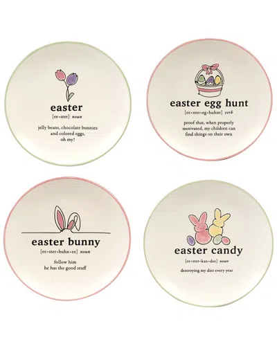 CERTIFIED INTERNATIONAL CERTIFIED INTERNATIONAL SET OF 4 EASTER WORDS CANAPE PLATES