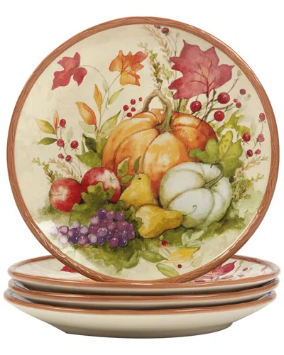 Certified International Set Of 4 Harvest Blessings Dinner Plates