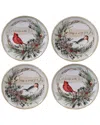 Certified International Set Of 4 Holly And Ivy Dessert Plates