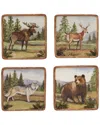 Certified International Mountain Summit 4-pc. Earthenware Appetizer Plate In Multi