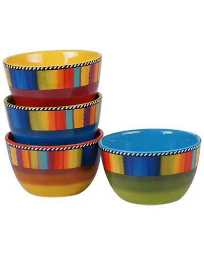 Certified International Set Of 4 Sierra Ice Cream In Multicolor