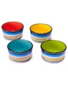 Certified International Set Of 4 Tequila Sunrise 5.25in Ice Cream Bowls