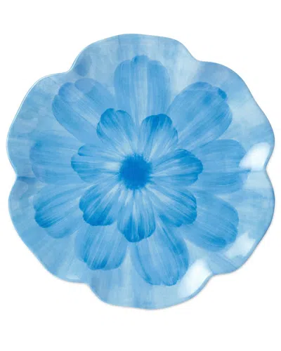 Certified International Set Of 4 Wildflower 3d Floral Salad Plates In Blue