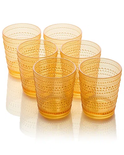 Certified International Set Of 6 Santa Fe 16oz Acrylic Double Old-fashioned  Glasses In Orange