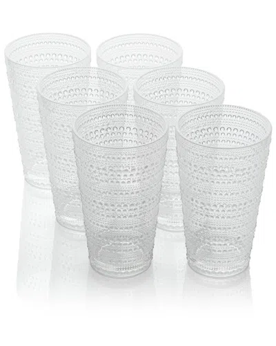 Certified International Set Of 6 Santa Fe 22oz Acrylic Ice Tea Glasses In Clear