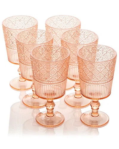 Certified International Set Of 6 Victoria 14oz Acrylic All Purpose Goblets In Blush