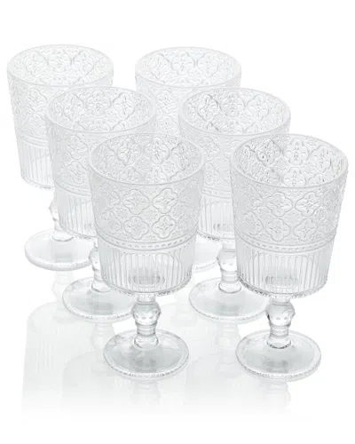 Certified International Set Of 6 Victoria 14oz Acrylic All Purpose Goblets In Transparent