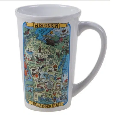 Certified International Set/6 North Carolina Souvenir Jumbo Mug In White