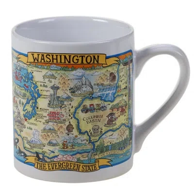 Certified International Set/6 North Carolina Souvenir Jumbo Mug In White