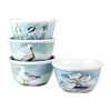Certified International Shorebirds 4-pc. Earthenware Ice Cream Bowl In Blue