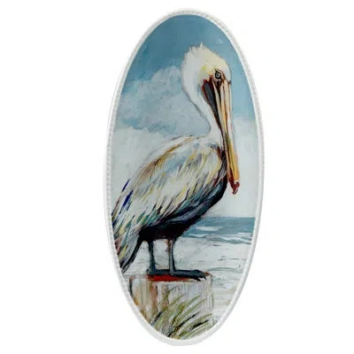 Certified International Shorebirds Fish Platter In Blue;gray