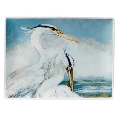 Certified International Shorebirds Rectangular Platter In Blue;gray