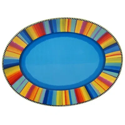 Certified International Sierra Oval Platter In Blue