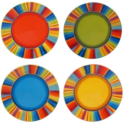Certified International Set Of 4 Sierra Dinner Plates In Multi