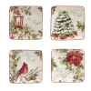 Certified International Silent Night 4-pc. Earthenware Appetizer Plate In Multi