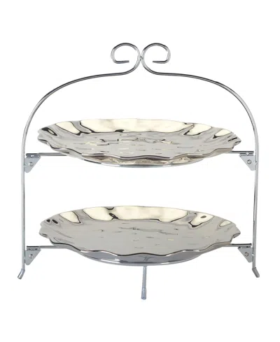 CERTIFIED INTERNATIONAL SILVER COAST 2 TIER RACK WITH 11" PLATES