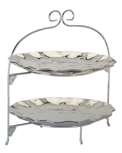 Certified International Silver Coast 2-tier Rack With 11in Plates