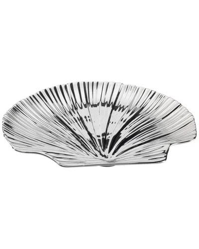 Certified International Silver Coast 3d Shell Platter In Metallic