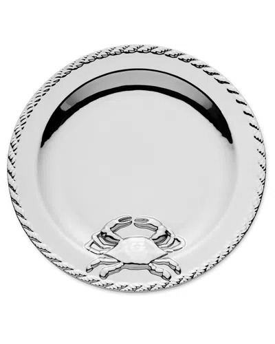 Certified International Silver Plated Crab Round Platter In Metallic