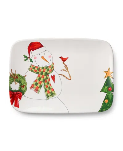 Certified International Snowman Delight 14" Rectangular Platter In Multi