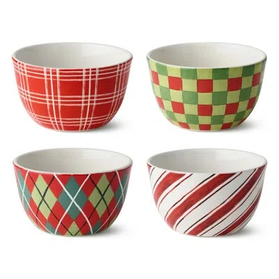 Certified International Snowman Delight Set Of 4 Ice Cream Bowls In Multi